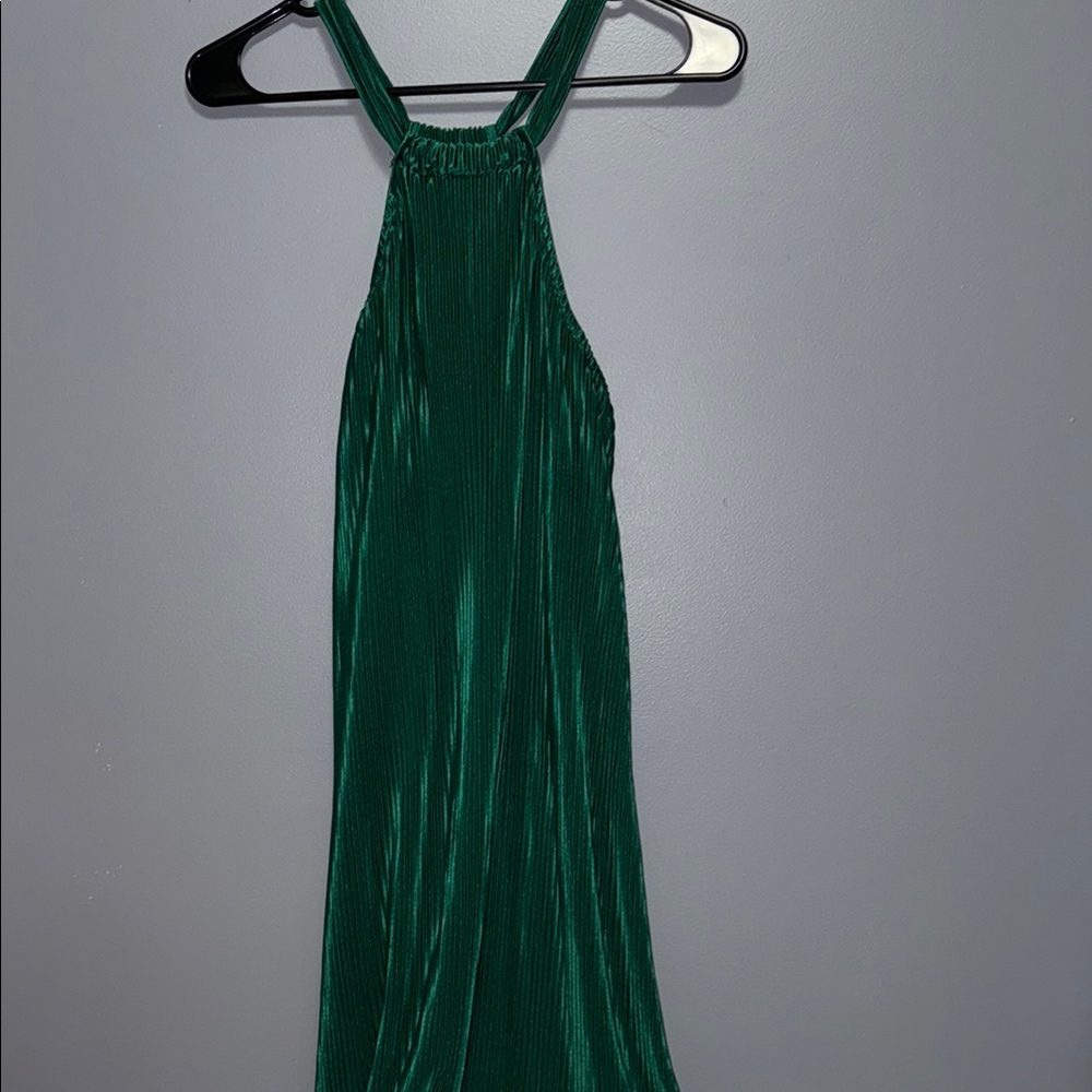 Elegant Green Halter Dress